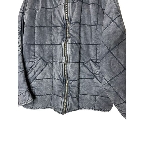 Free People Quilted Dolman Sleeve Gray Jacket Size Medium - Picture 3 of 8